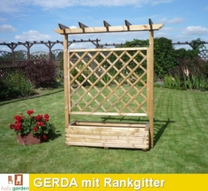 Pflanzkasten GERDA mit Rankgitter - Pergola aus imprgniertm Kie