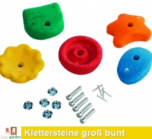 Klettersteine 5 Stck Gre gro in 5 Farben gemischt