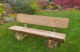 Bank aus Holz mit Rückenlehne aus Set Fred 150cm, Rustikale Holzbank