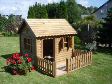 Spielhaus - Kinderspielhaus mit Veranda, Kinder Holzhaus