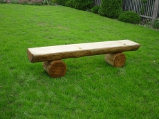 Garnitur Rustikal Fred 200cm ohne Rückenlehne, Gartenmöbel Set Tisch und 2 Bänke