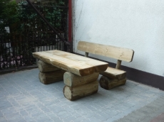 Gartenmöbel Rustikal Fred 200cm Set Tisch und 1 Bank